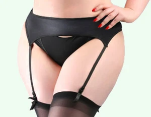 Cinturón Colgante Satén Negro Liga Talla Plus 14 16 18 20 22 24 26 38 30 32 XL 2X - Imagen 1 de 3