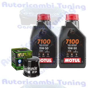 Kit Tagliando Olio Motul 7100 15W50 Per Kawasaki ER-6n A6F B6F ER650 2006 - Foto 1 di 6