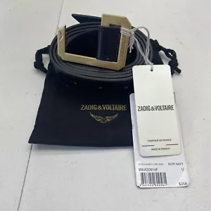 Zadig&Voltaire WKAS0814F Le Cecilia Gürtel schwarz marineblau Größe U Neu - Bild 1 von 6