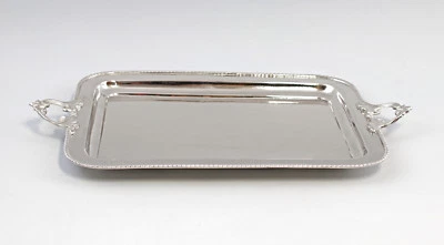 9977540-d silber-farbenes Tablett vernickelt Handhaben 46x27,5cm - Bild 1 von 2
