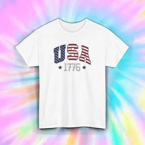 USA 1776 Patriotic Shirt American Flag Pride Freedom Graphic Tee S-5XL - Picture 1 of 10