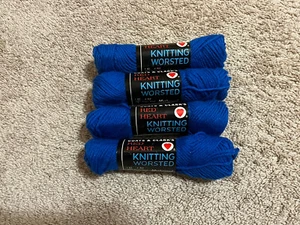 Abrigos y Clark Corazón Rojo Tejer 4 Capas Hilo de Lana Estambrado 4 Esmaletas Azul Cobalto - Imagen 1 de 4
