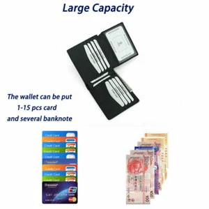 Men's Carbon Fiber Leather Bifold Credit Card ID Holder Wallet Large Capacity - Picture 1 of 7