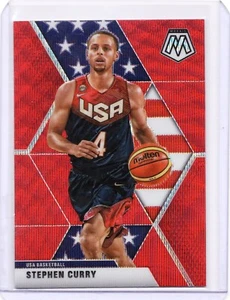 2019-20 Panini Mosaic USA Basketball Stephen Curry #260 Red Wave Prizm Warriors - Picture 1 of 2