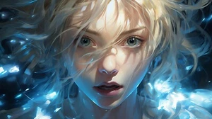 Anime Ethereal Red Fire - Burn Digital Image Wallpaper Desktop Art - Picture 1 of 3