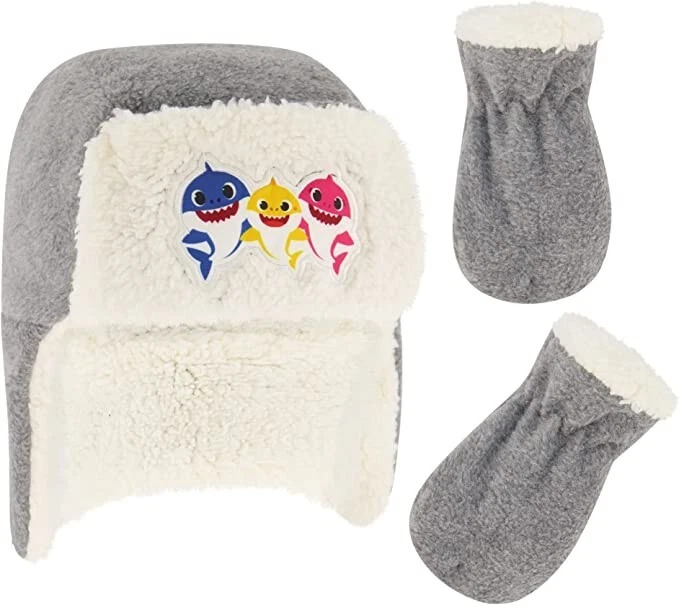 Conjunto de sombrero y mitones de invierno Nickelodeon para niños, gorro bebé tiburón niño, edades 2-4 Foto 1 de 4