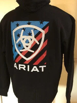 NUEVO CON ETIQUETAS Hombres Sudadera con Capucha Sudadera con Capucha ARIAT Negro Rojo Blanco Azul Americana Bloque 2XL Foto 1 de 4
