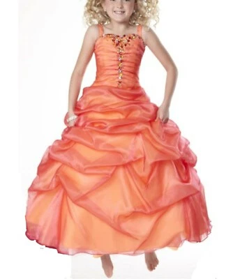 Tiffany Princess pageant fuschia orange dress style 13284 girls size 2 - Image 1 of 4