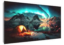 northen norway northern lights canvas wall art Wood Framed Ready to Hang XXL