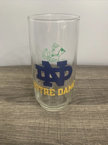 Vintage University of Notre Dame Fighting Irish Logo 6" Drinking Glass 16 oz Cover