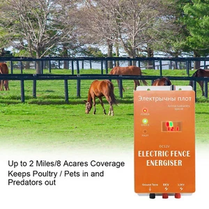 Electric Fence Animal Energizer Charger 12KV Voltage Pulse Controller Insulators - Picture 1 of 7