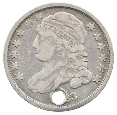 1833 Capped Bust Dime Holed *5940 - Image 1 of 3
