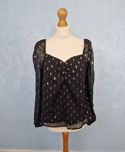 Kaleidoscope Blouse UK 10 Sweetheart Occasion Foil Silver Top Party Event Smart - Picture 1 of 14
