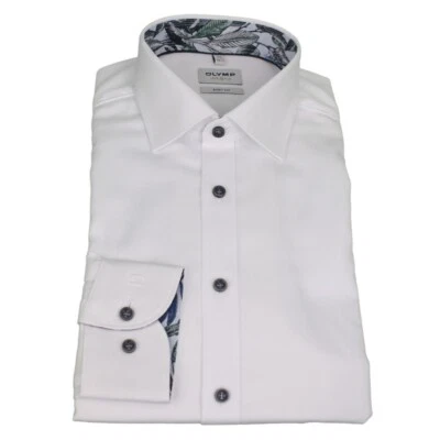 Camicia Da Uomo Olymp Level Five A Manica Extra Lunga Bianca 203169 00 - Immagine 1 di 4