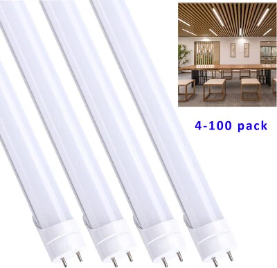 4FT T8 LED Tube Light Bulbs 22W G13 4' LED Shop Light Bulbs 4000K~6500K - Image 1 of 4