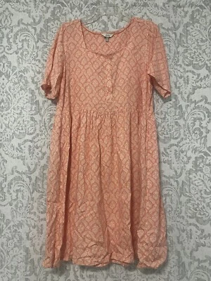 Vestido Joules Viscosa Norah Ditsy Floral Cuello Cuadrado Botón Boho Playa Coral 10 Foto 1 de 4