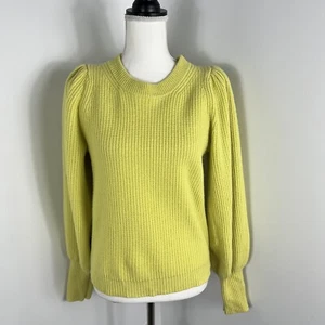 A.L.C. Wolle Kaschmir Puffärmel Pullover Größe L Large gelb  - Bild 1 von 11