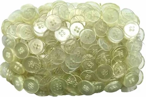 Bottoni 23mm 36L Trasparente Crema Lucido 4 Fori Pulsante Sottile AA46 - Foto 1 di 24