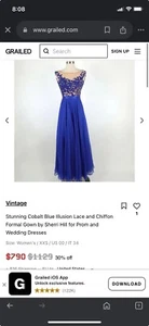 blue sherri hill prom dress worn once size 10, was hummed but it can be removed - Picture 1 of 3