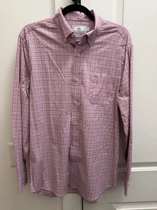 Men’s Southern Tide Intercostal Medium Pink Long Sleeve Button Up Performance - Picture 1 of 5