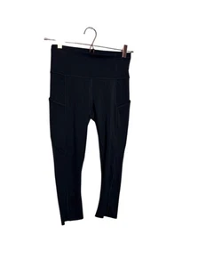 Lululemon Fast Free 19" Crop Size 6 Black Leggings Non Reflective - Picture 1 of 6