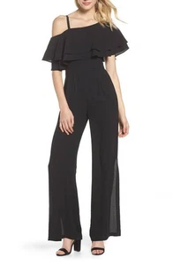 Vince Camuto Moss One-Shoulder Jumpsuit SZ 10 Black - Picture 1 of 2