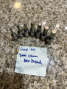 Snap On Tools 207EFAMY 7 Piece 3/8" Drive Metric Hex Bit Socket Set 4MM-10MM - Picture 1 of 3