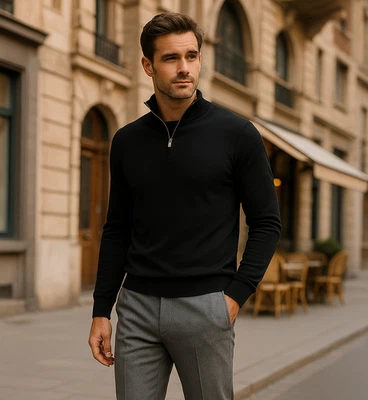 Reiss Blackhall Merino Wool Half Zip Sweater Dark Green Size S NWT - Image 1 of 4