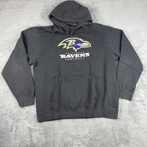 Baltimore Ravens Hoodie Sweatshirt Mens Gray NFL Football Pullover Fleece Logo - Picture 1 of 6