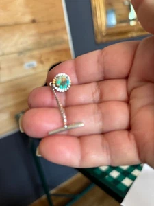 Blau Strass SILBER Vintage Krawattennadel Anstecknadel L88 - Bild 1 von 4