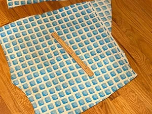LARGE USED SQUARE INTEX POOL LINER PATCH - MEASURES ABOUT 21 INCHES BY 22 INCHES - Picture 1 of 4
