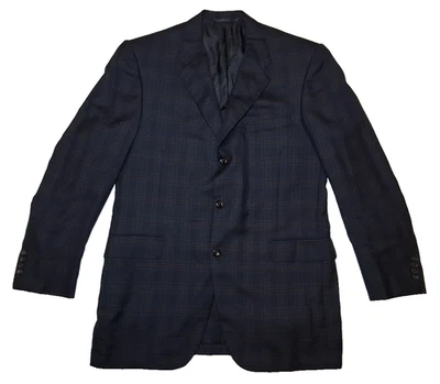 Oxxford Clothes Crest Negro con Rayas Cachemira Hombres Blazer Traje Chaqueta Abrigo 44L Foto 1 de 4