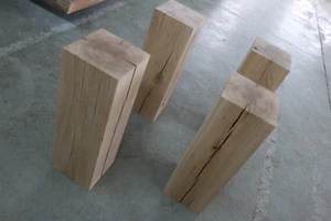 Balken Kantholz Leisten Eiche Massiv Holz Brett Drechselholz Tischbein Bohle - Bild 1 von 12