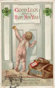 POSTAL AÑO NUEVO, ELLEN CLAPSADDLE, SERIE 3154 ARTE INTERNACIONAL - Imagen 1 de 2