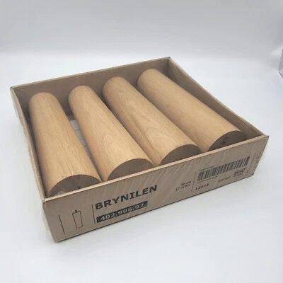 Set of 4 Ikea BRYNILEN Furniture Legs Solid Oak Wood 7 7/8 " Mid Century Modern - Image 1 of 3