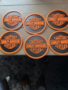 Harley-Davidson Coaster Set (6 coasters and round coaster holder). 3D printed. - Picture 1 of 6