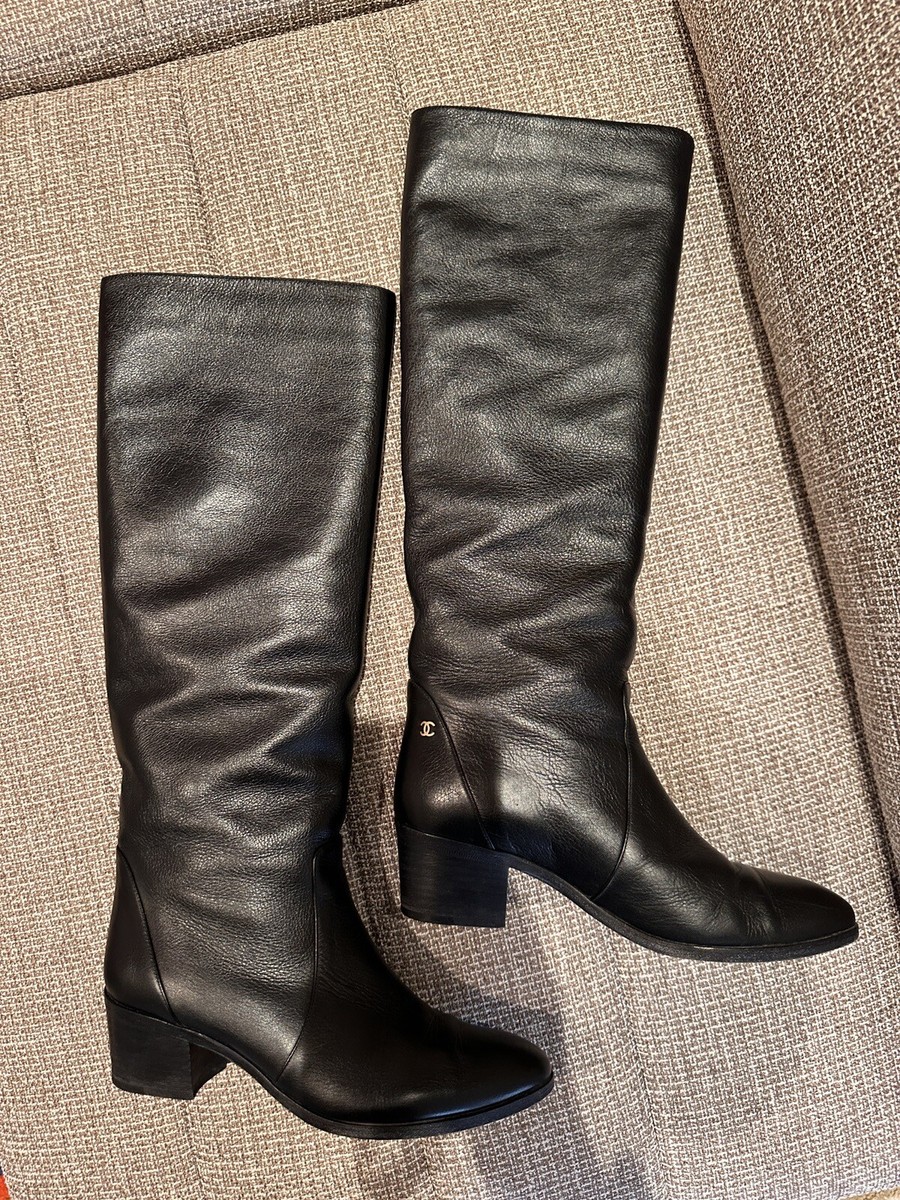 CHANEL Low (1-1.9 in) Heel Height Knee High Boots for Women CHANEL Low (1-1.9 in) Heel Height Knee High Boots for Women