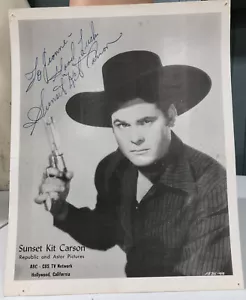 Sunset Kit Carson Western Cowboy De Colección Autografiado 8 x 10 Foto Promocional - Imagen 1 de 4