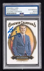 Carta Ken Jenninga firmata 2020 Upper Deck Goodwin Champions #19 (PSA) Jeopardy - Foto 1 di 2