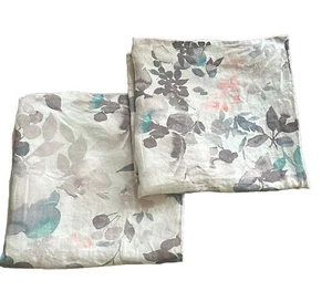 West Elm Belgisches Leinen Aquarell Garten Blumen Euro Shams 2er Set - Bild 1 von 6