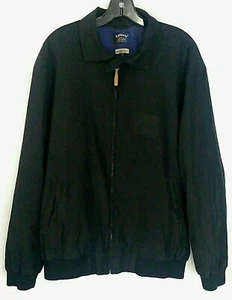 CALLAWAY GOLF MICROFIBER JACKET MENS BLACK COAT Size M Plaid Lining Full Zip - Bild 1 von 4