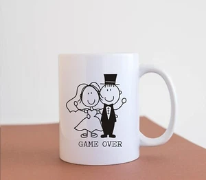 Lustige Tasse Kaffee Tee Tasse Geschenkidee Freche Tasse Keramik Game Over Hochzeitstag M068 - Bild 1 von 2