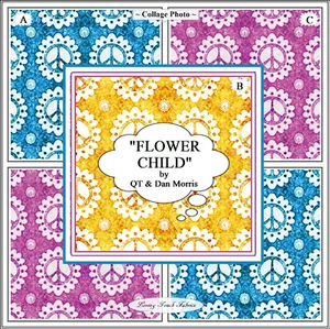 FLOWER CHILD-PEACE SIGN-QT-DAN MORRIS-29448-PRICED @ 1/2 YD - Picture 1 of 4