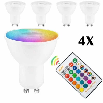 4X 5W GU10 LED Glühbirne Lampe Spot Birne RGB Dimmbar Farbwechsel Leuchtmittel - Bild 1 von 4