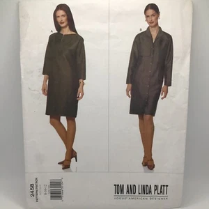 Vogue 2458 Misses Sz 8 10 12 Tom & Linda Platt Dress Loose Sewing Pattern FF UC - Picture 1 of 5