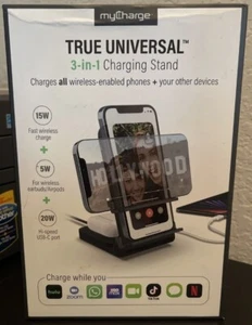 CDS165KG-A OEM MyCharge True Universal 3 in 1 Wireless Charging Stand Black - Picture 1 of 5