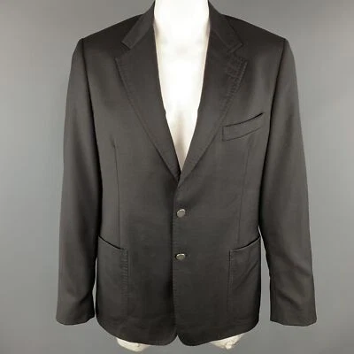 PAUL SMITH Size 44 Black Wool Cashmere Notch Lapel Stitches Sport Coat - Image 1 of 4