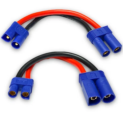 2x Adapter SET EC5 auf EC3 Male Female 10cm 12AWG Kabel Stecker Buchse Lipo Akku - Bild 1 von 4