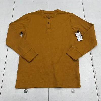 The Children’s Place Yellow Waffle Knit Long Sleeve Henley Youth Boys Large - Image 1 of 4