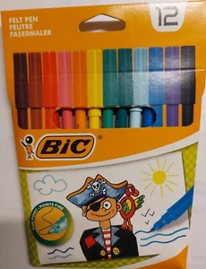 12 Bunte Fasermaler von BIC - NEU - - Picture 1 of 2
